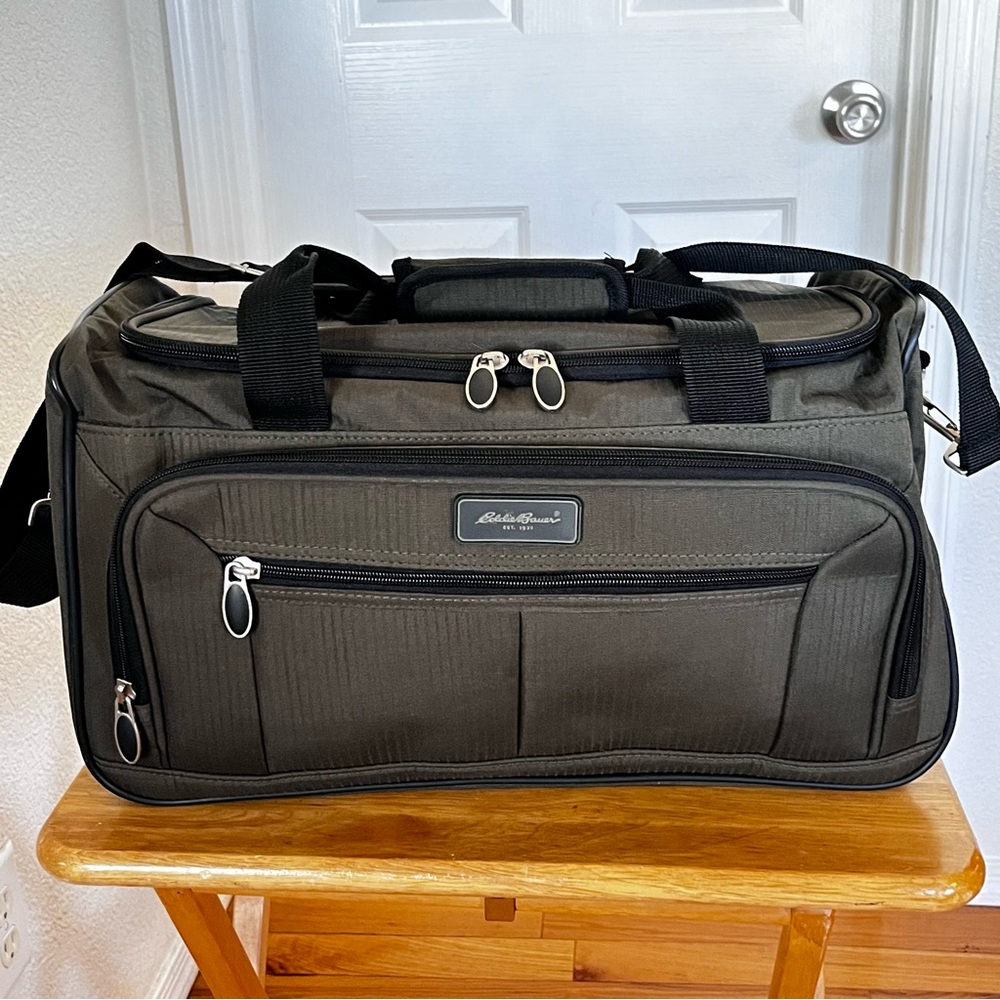 Vintage Eddie Bauer Olive Green Duffel or Weekend Bag